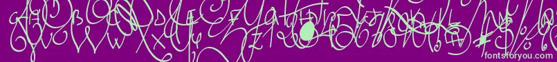 LyricDragonSemiBold Font – Green Fonts on Purple Background