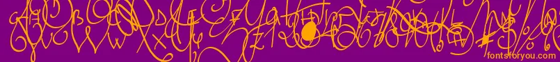 LyricDragonSemiBold Font – Orange Fonts on Purple Background