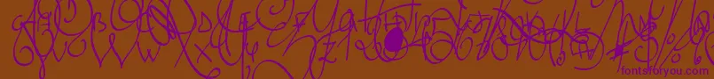 LyricDragonSemiBold-Schriftart – Violette Schriften auf braunem Hintergrund