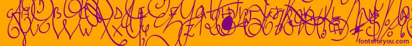 LyricDragonSemiBold Font – Purple Fonts on Orange Background