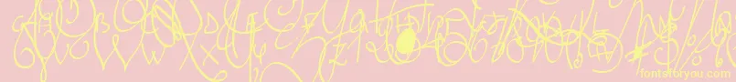 LyricDragonSemiBold Font – Yellow Fonts on Pink Background