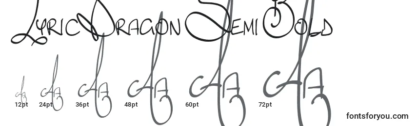 LyricDragonSemiBold Font Sizes