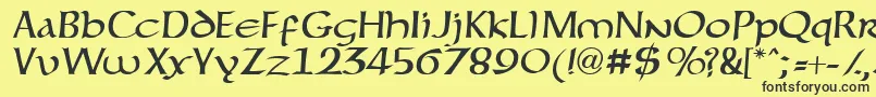 Forgottenuncial Font – Black Fonts on Yellow Background