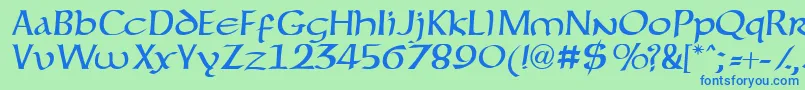 Forgottenuncial Font – Blue Fonts on Green Background