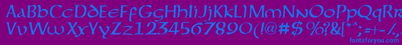 Forgottenuncial Font – Blue Fonts on Purple Background