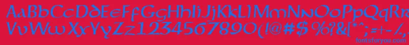 Forgottenuncial Font – Blue Fonts on Red Background
