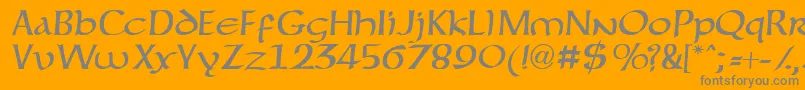 Lisätietoja Forgottenuncial-fontista Forgottenuncial-fontti – harmaat kirjasimet oranssilla taustalla