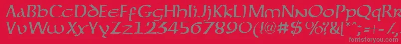Forgottenuncial Font – Gray Fonts on Red Background