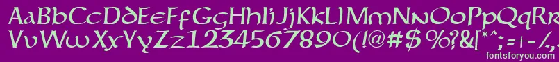 Forgottenuncial Font – Green Fonts on Purple Background