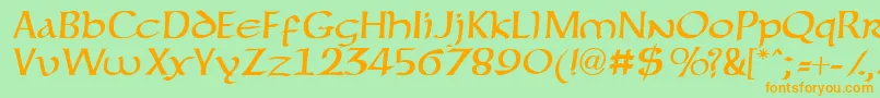 Шрифт Forgottenuncial – оранжевые шрифты на зелёном фоне
