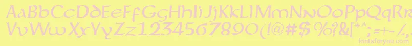 Forgottenuncial Font – Pink Fonts on Yellow Background