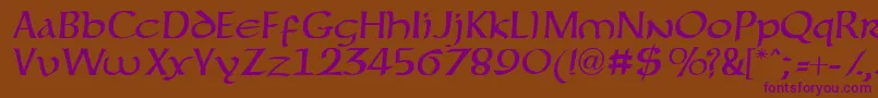 Forgottenuncial Font – Purple Fonts on Brown Background