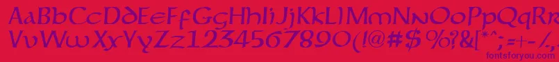 Forgottenuncial Font – Purple Fonts on Red Background