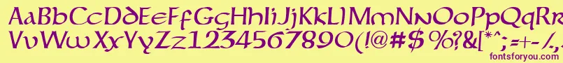 Forgottenuncial Font – Purple Fonts on Yellow Background