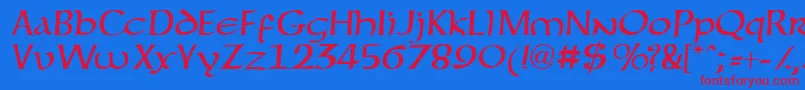 Forgottenuncial Font – Red Fonts on Blue Background