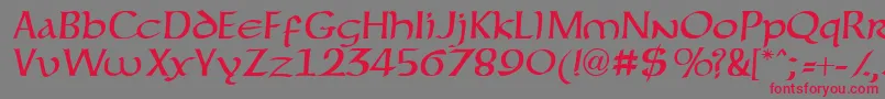 フォントForgottenuncial – 赤い文字の灰色の背景