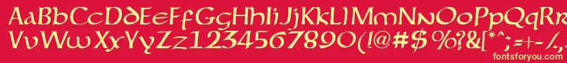 Forgottenuncial Font – Yellow Fonts on Red Background