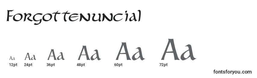 Forgottenuncial Font Sizes