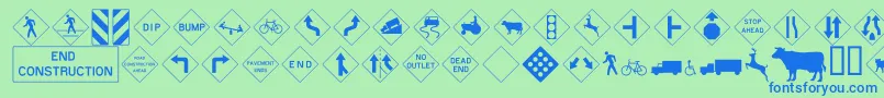 RdSgnW Font – Blue Fonts on Green Background