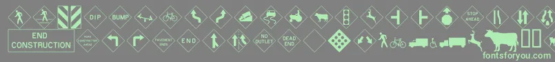 RdSgnW Font – Green Fonts on Gray Background