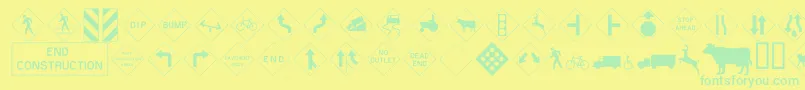 RdSgnW Font – Green Fonts on Yellow Background