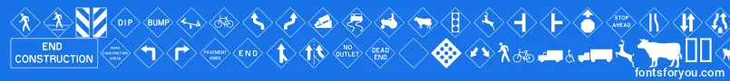 RdSgnW Font – White Fonts on Blue Background