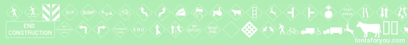 RdSgnW Font – White Fonts on Green Background