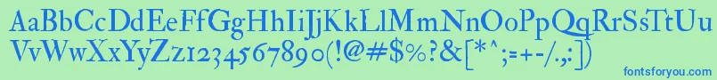 Imfedprm28p Font – Blue Fonts on Green Background