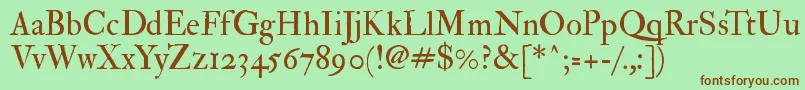 Imfedprm28p Font – Brown Fonts on Green Background