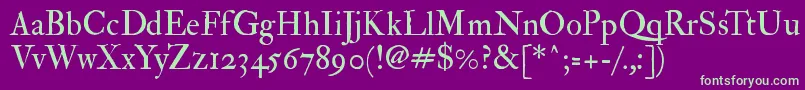 Imfedprm28p Font – Green Fonts on Purple Background