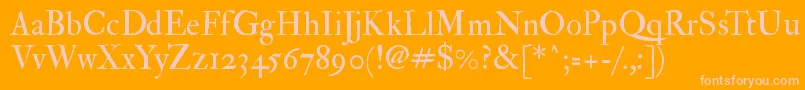 Imfedprm28p Font – Pink Fonts on Orange Background