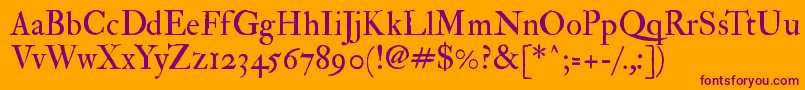 Imfedprm28p Font – Purple Fonts on Orange Background