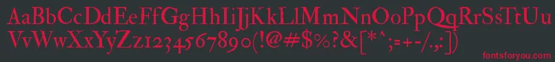 Imfedprm28p Font – Red Fonts on Black Background