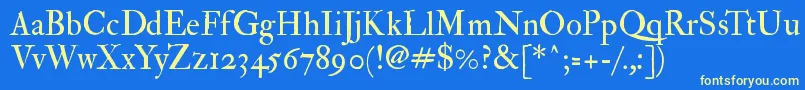 Imfedprm28p Font – Yellow Fonts on Blue Background