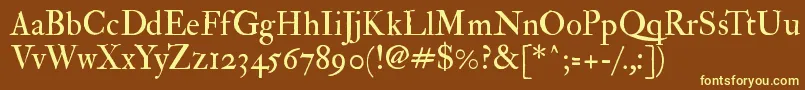 Imfedprm28p Font – Yellow Fonts on Brown Background
