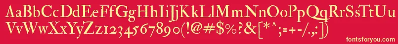 Imfedprm28p Font – Yellow Fonts on Red Background