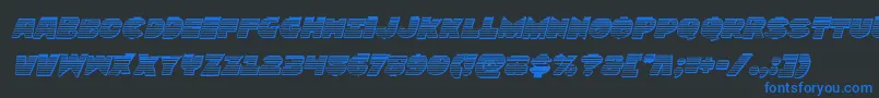 Zounderkitechromeital Font – Blue Fonts on Black Background