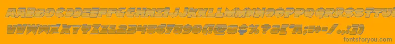 Zounderkitechromeital-Schriftart – Graue Schriften auf orangefarbenem Hintergrund