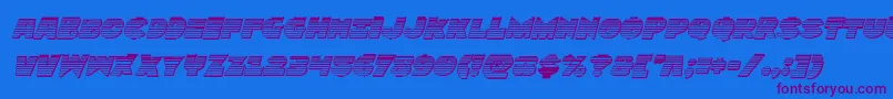 Zounderkitechromeital Font – Purple Fonts on Blue Background