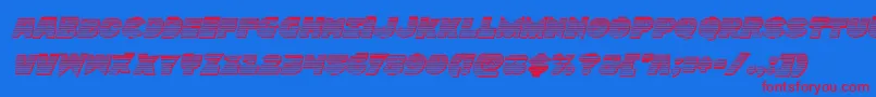 Zounderkitechromeital Font – Red Fonts on Blue Background