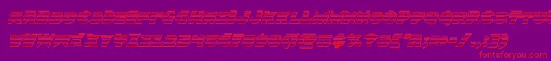 Zounderkitechromeital-Schriftart – Rote Schriften auf violettem Hintergrund