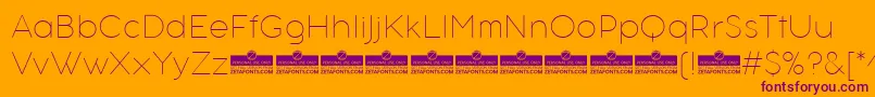 AristotelicaTextThinTrial Font – Purple Fonts on Orange Background
