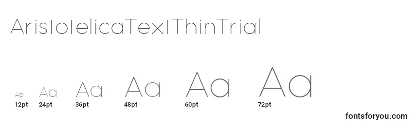 AristotelicaTextThinTrial Font Sizes