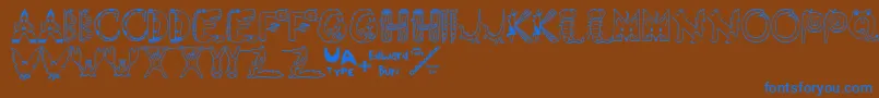 EdbWildThings Font – Blue Fonts on Brown Background