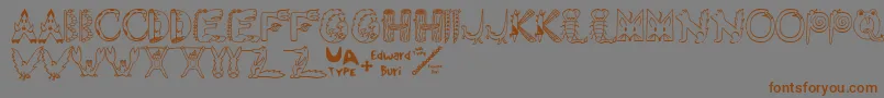 EdbWildThings Font – Brown Fonts on Gray Background