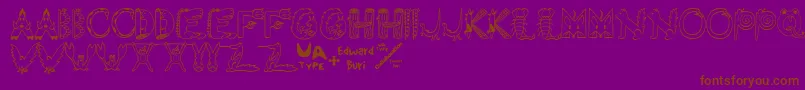 EdbWildThings Font – Brown Fonts on Purple Background