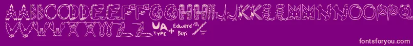 EdbWildThings Font – Pink Fonts on Purple Background