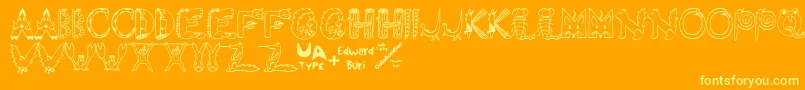EdbWildThings Font – Yellow Fonts on Orange Background