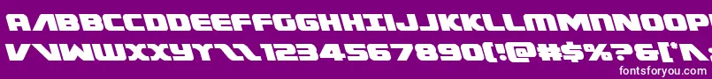 Federalescortleft-Schriftart – Weiße Schriften auf violettem Hintergrund
