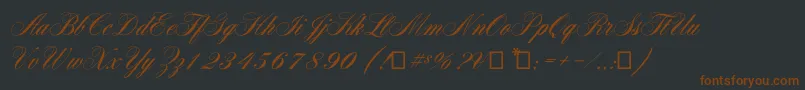 Aerolitescriptcp2-Schriftart – Braune Schriften auf schwarzem Hintergrund